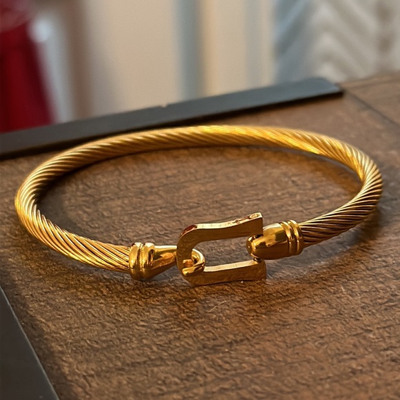 Jewelry - Nwot gold buckle bangle bracelet